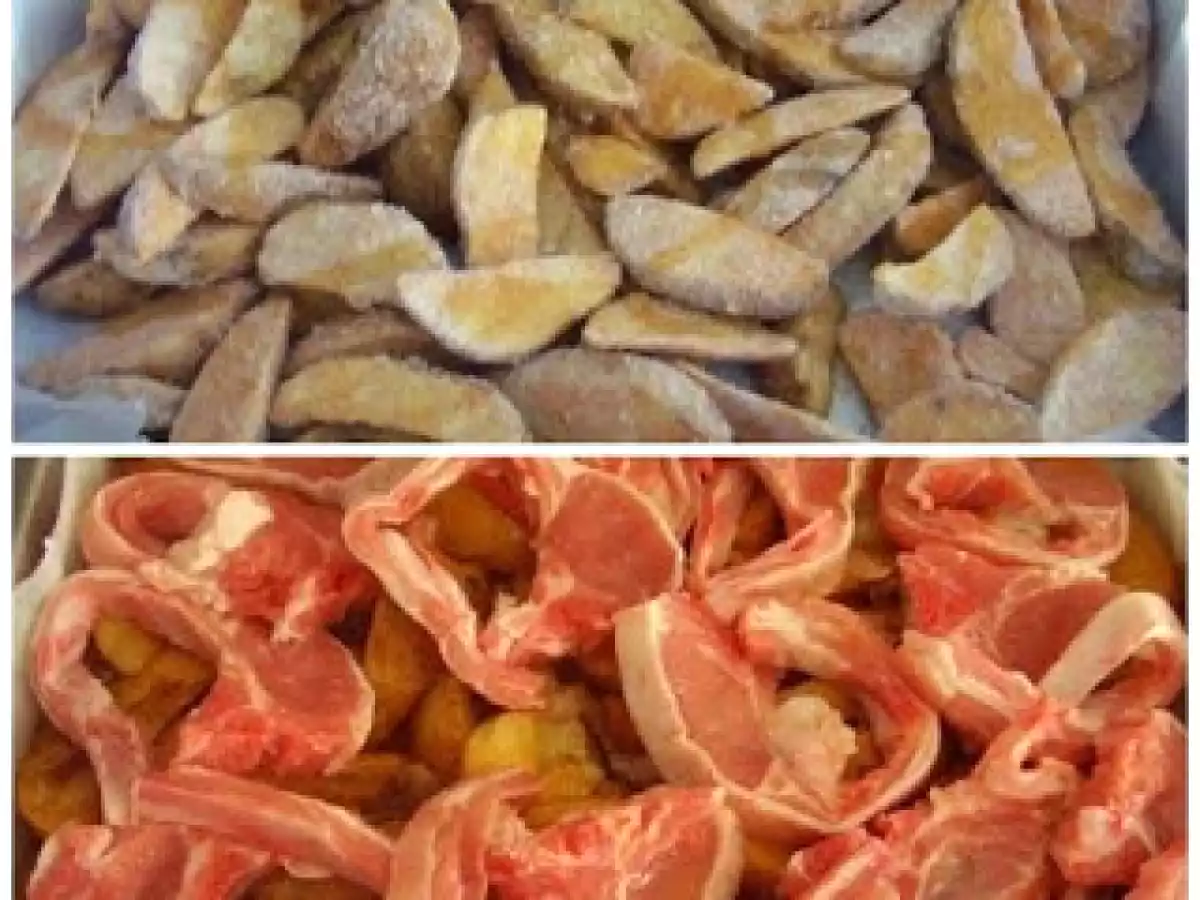 Asado de chuletas de cordero con patatas barbacoa