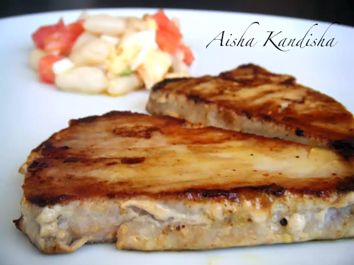 Atún a la plancha al aroma de mostaza