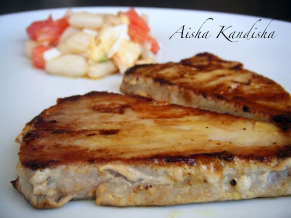 Atún a la plancha al aroma de mostaza