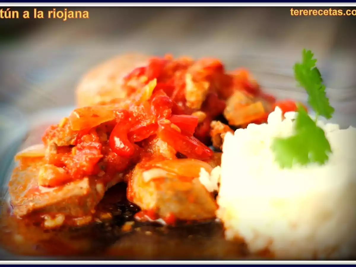 Atún a la riojana (con pimiento rojo, tomate y cebolla) - foto 2