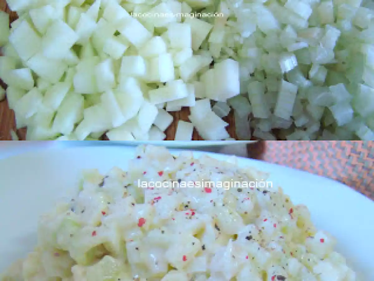 Bacalao ahumado, apio, manzana... delicioso¡¡