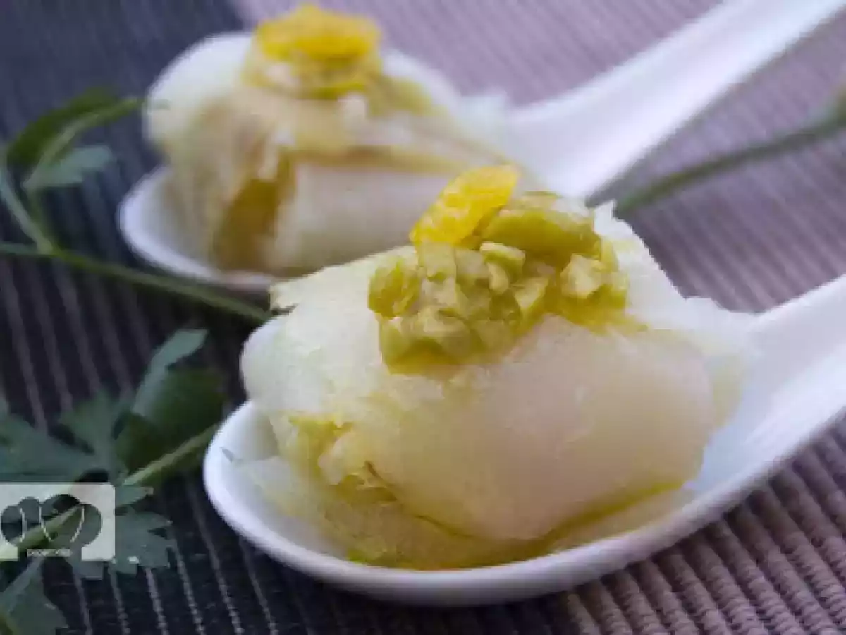Bacalao ahumado con cebolleta y naranja