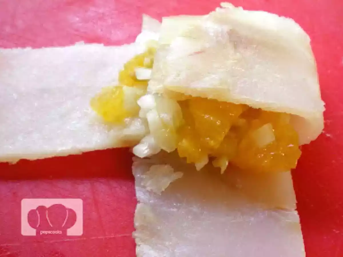 Bacalao ahumado con cebolleta y naranja - foto 4