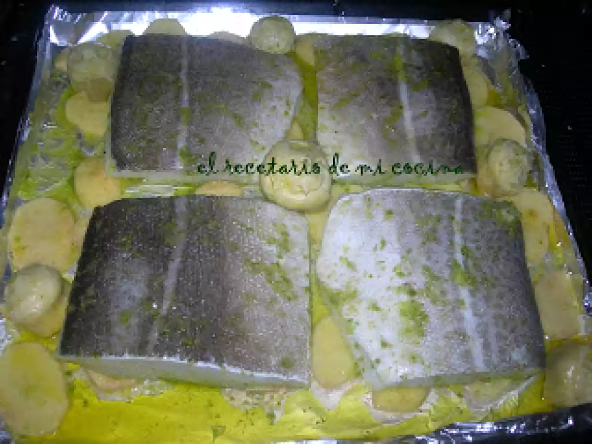 BACALAO AL HORNO CON PATATAS Y ALCACHOFAS - foto 2