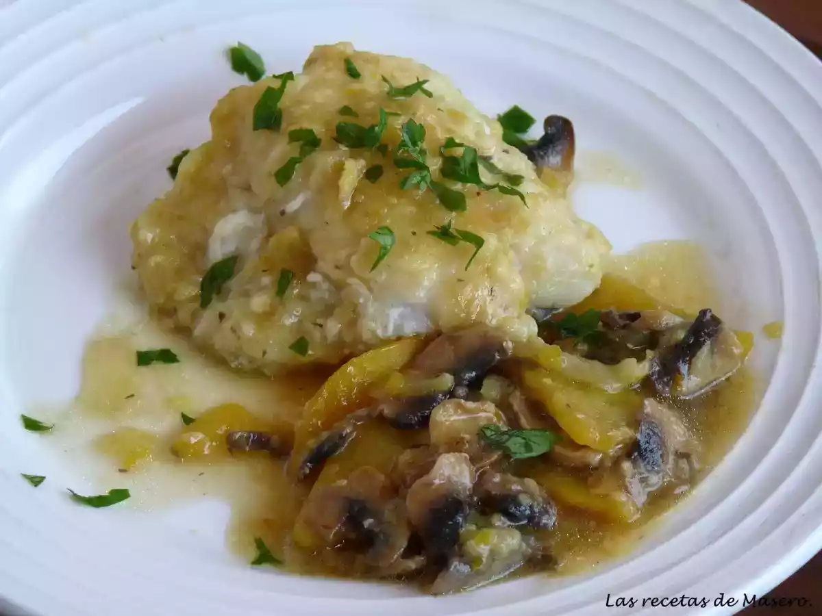 Bacalao con champiñones modo chef o matic pro