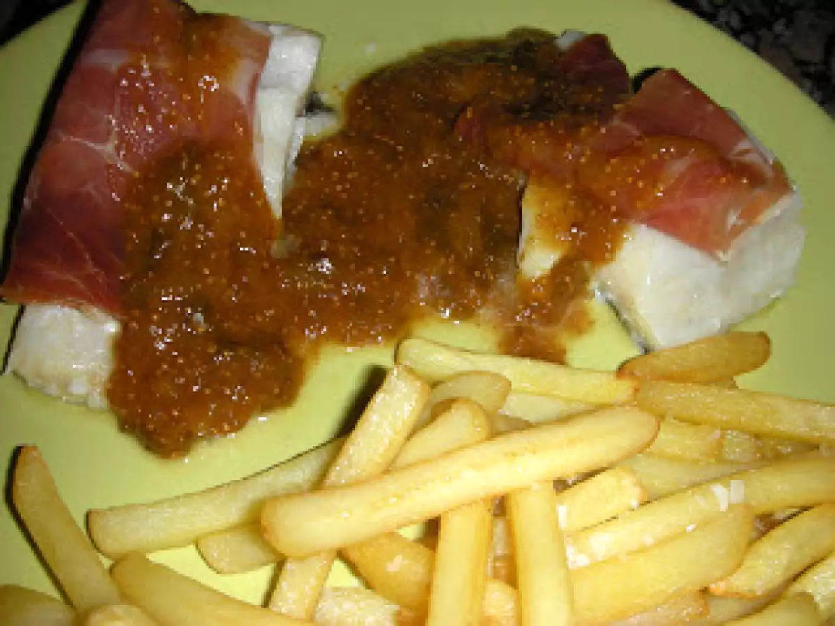 BACALAO CON JAMÓN SERRANO Y SALSA DE HIGOS - foto 2