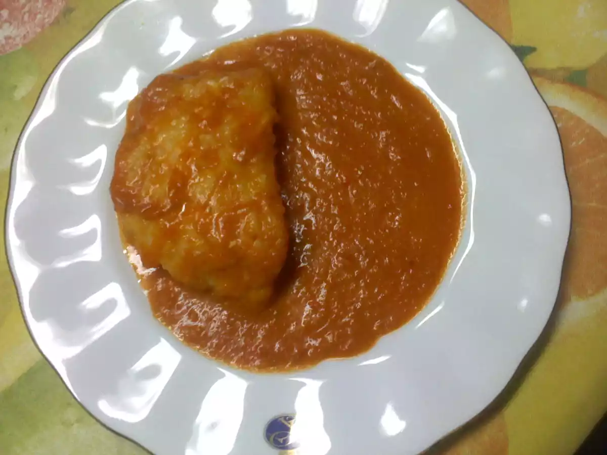 Bacalao con salsa de pisto