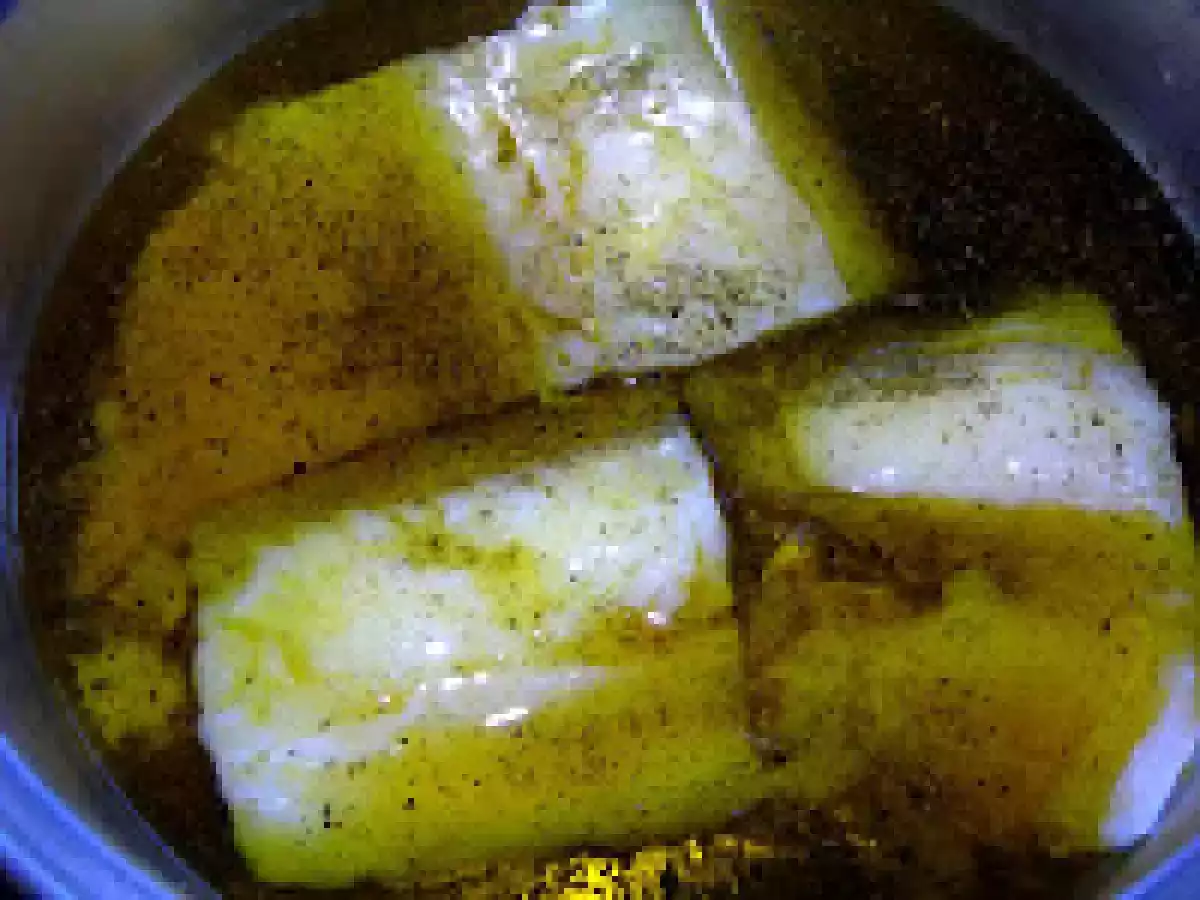 Bacalao confitado en aceite de jengibre y eneldo con calabaza. Paso a paso