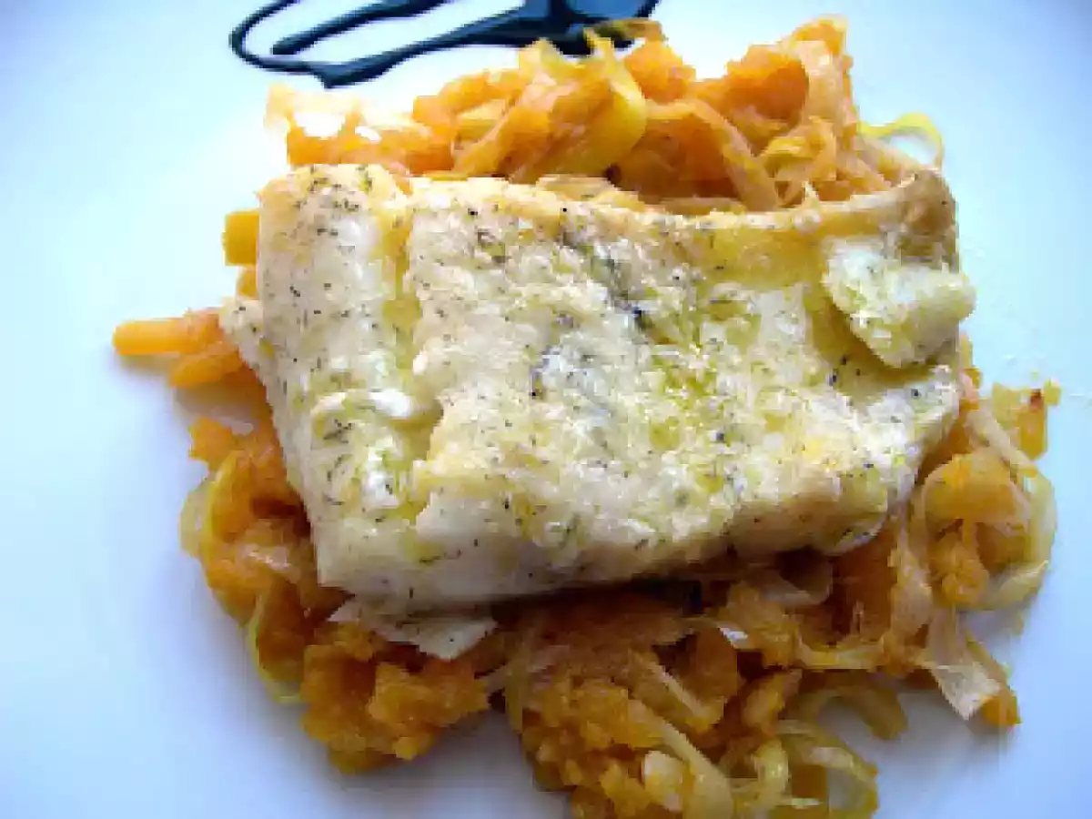 Bacalao confitado en aceite de jengibre y eneldo con calabaza. Paso a paso - foto 8