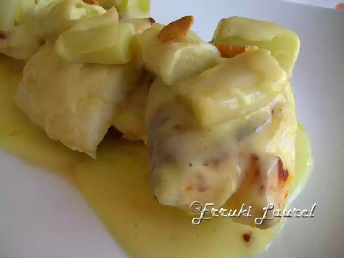 Bacalao en marinera de puerros