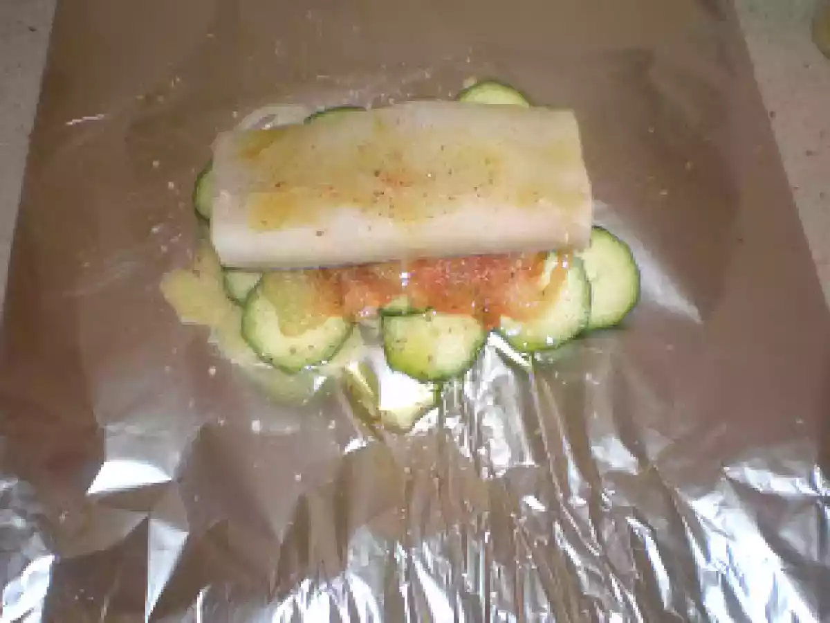 Bacalao en papillote con salsa de cava - foto 2
