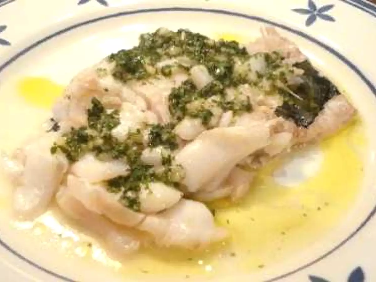 Bacalao fresco y acedías a la plancha en salsa verde - foto 2