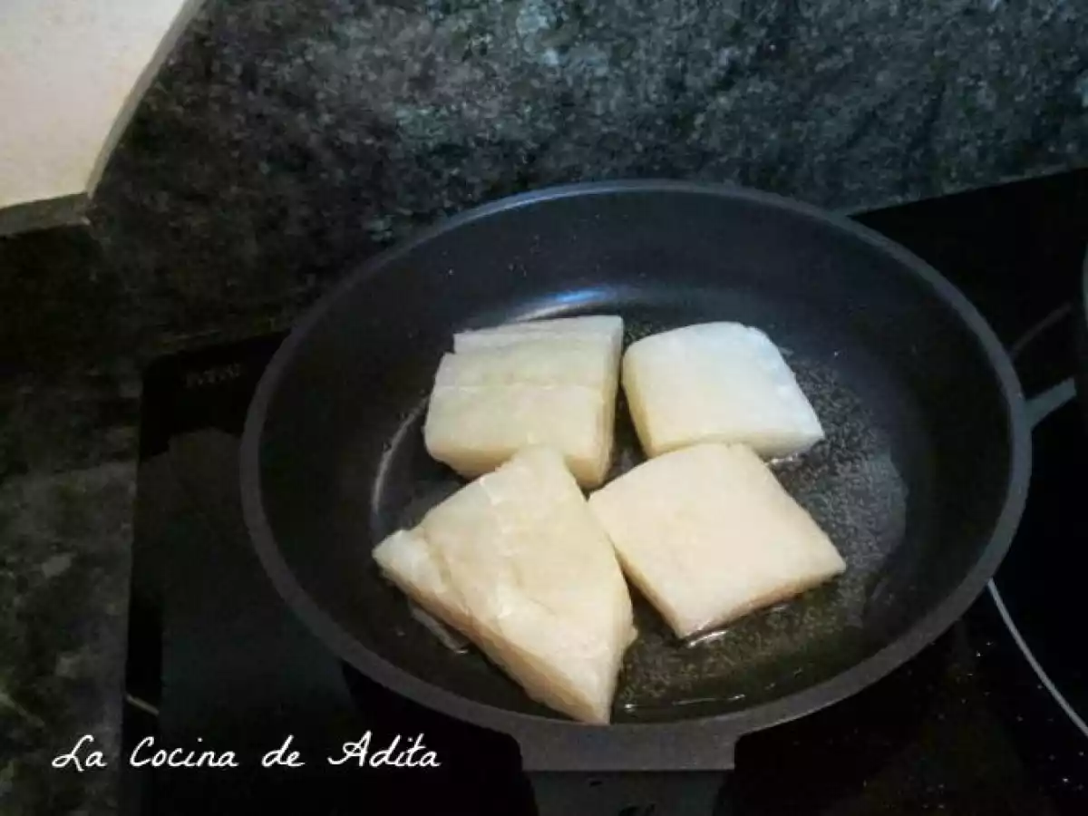 Bacalao gratinado, con cebolla caramelizada - foto 4