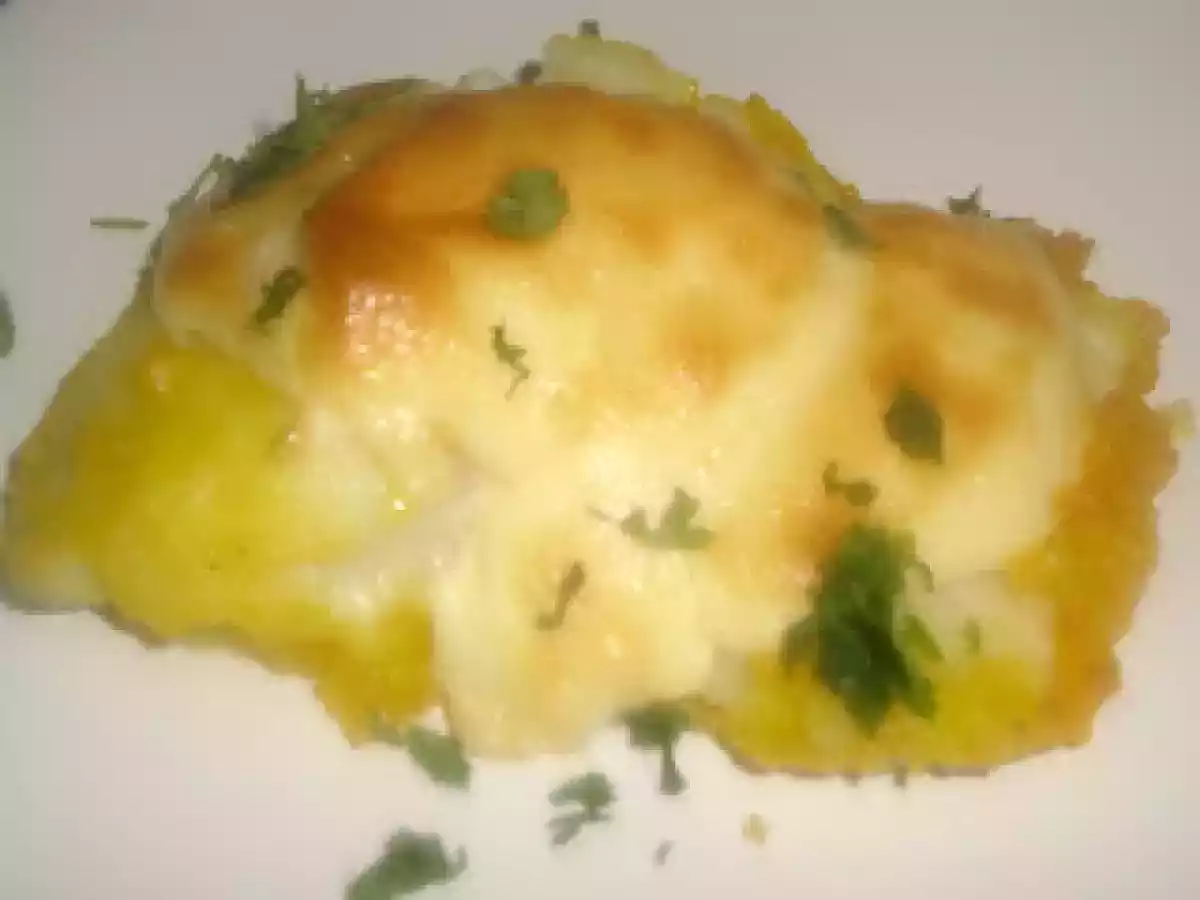 Bacalao Gratinado Con Mayonesa De Ajo