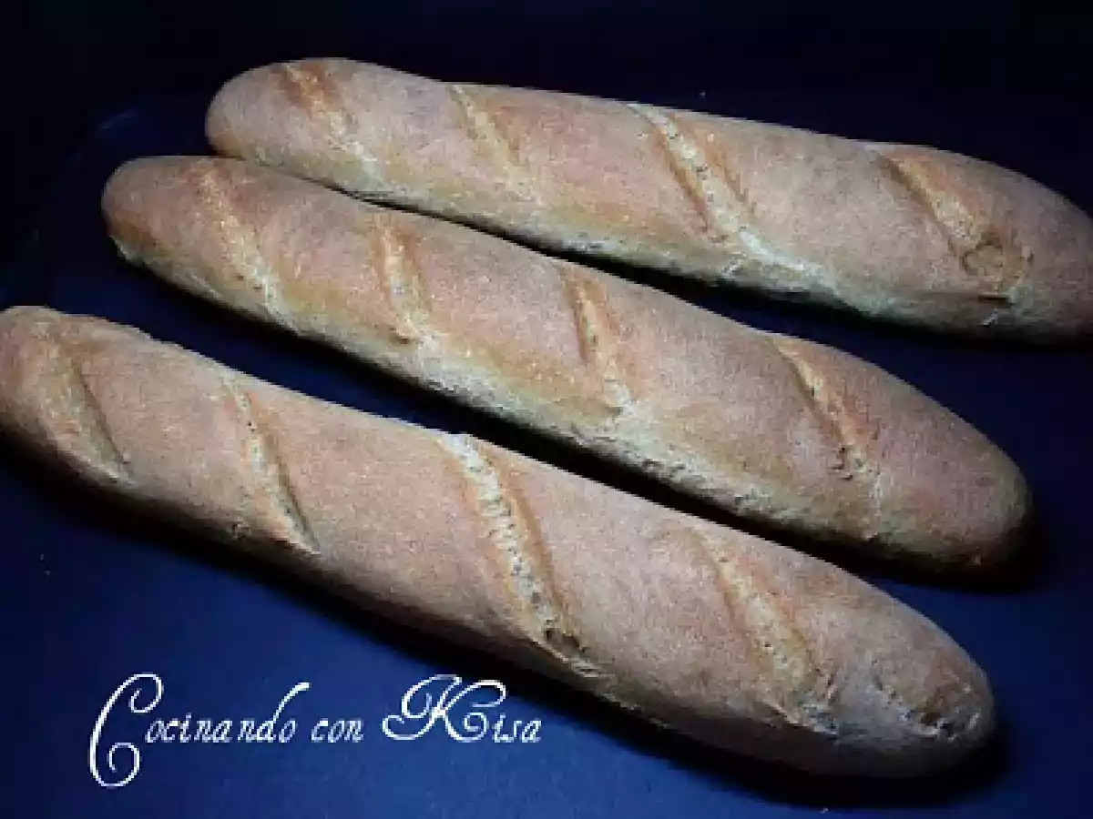Baguettes con salvado de trigo y masa madre con extracto de malta