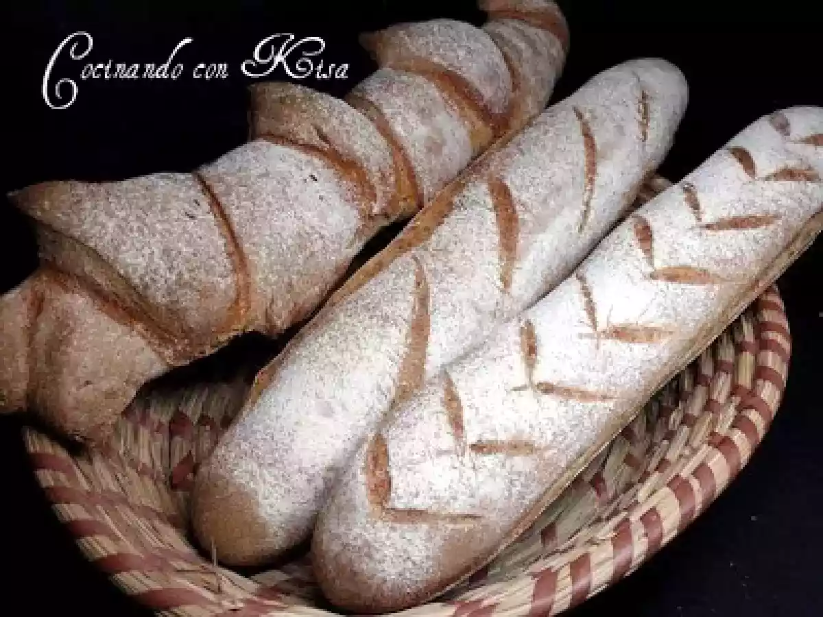 Baguettes integrales y espelta con masa madre San francisco