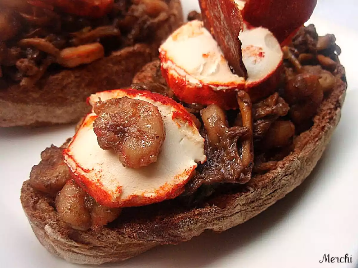 Barcas de setas y gambas con reducción de bálsamico - foto 2