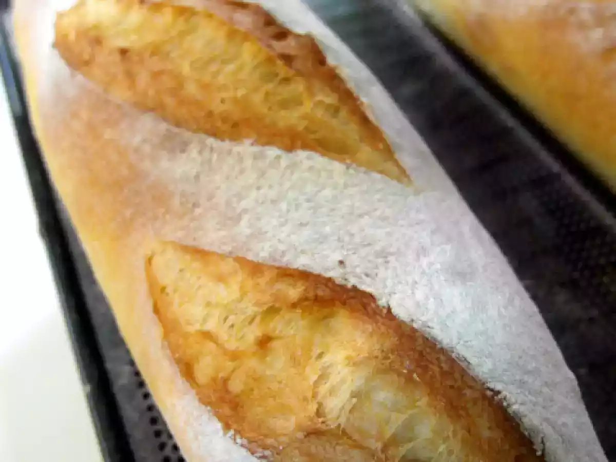 Barras de pan francés con masa madre