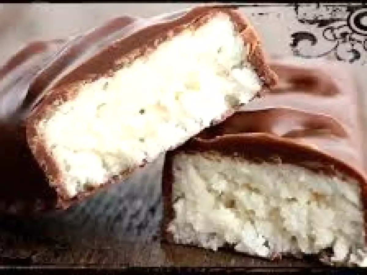 Barritas de chocolate rellenas de coco