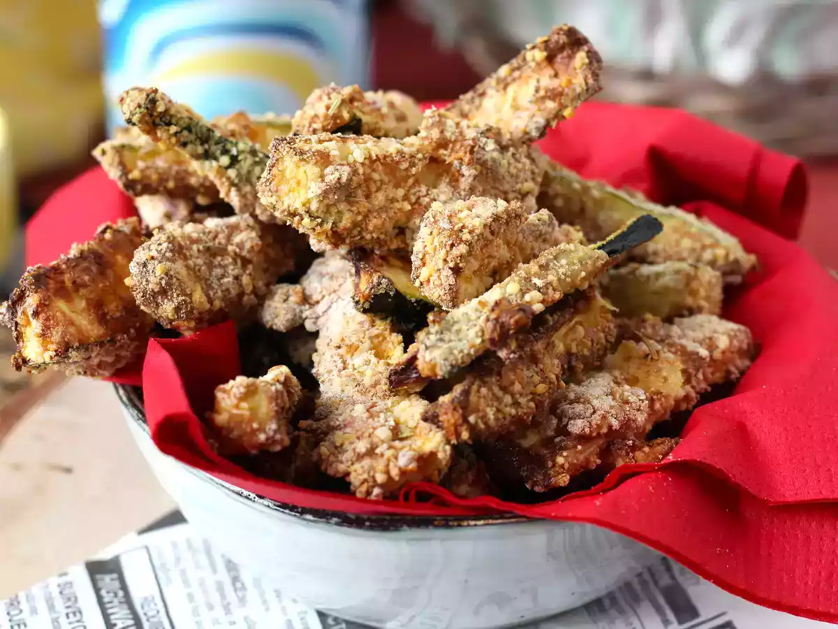 Bastones de calabacín rebozados en freidora de aire - foto 6