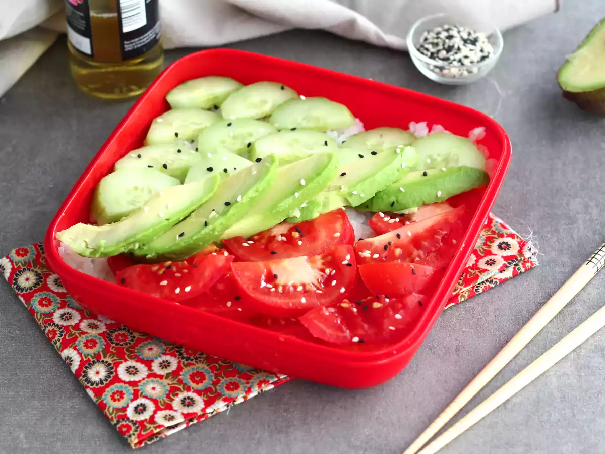 Bento Vegano (con arroz aliñado)