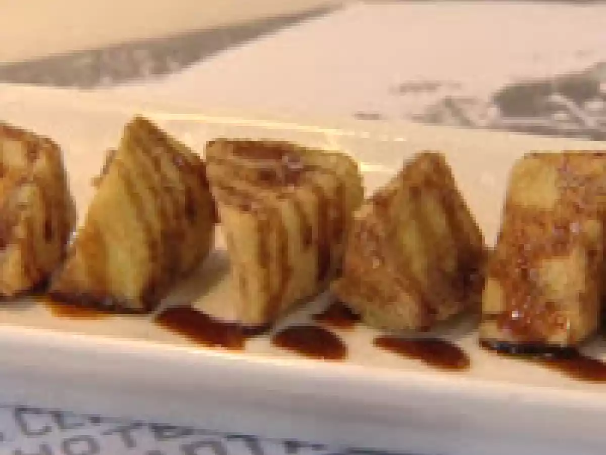 Berenjenas rebozadas con miel de caña