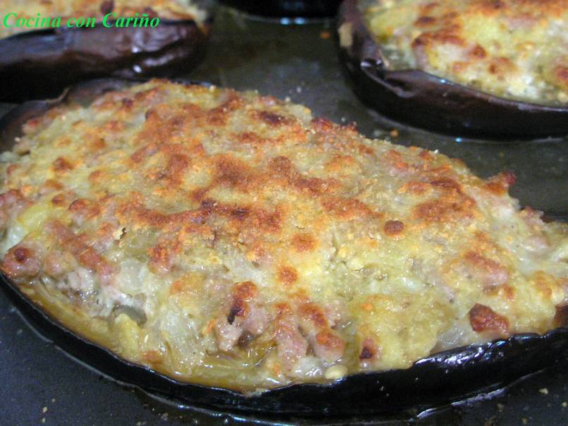 Berenjenas rellenas al horno con Tahini