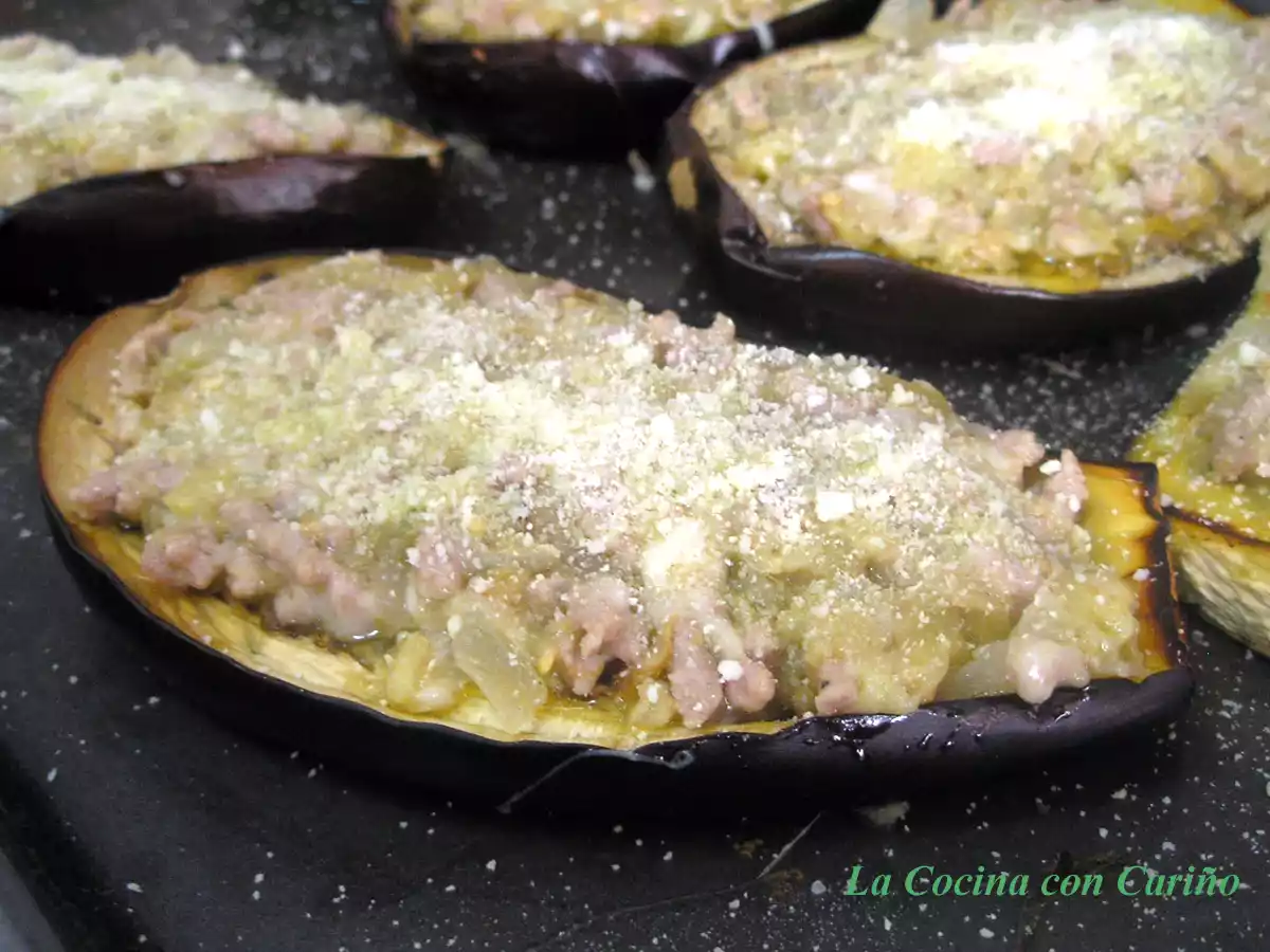 Berenjenas rellenas al horno con Tahini - foto 6