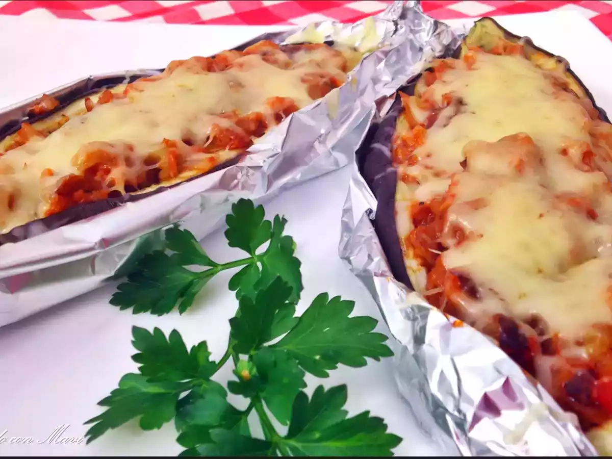 Berenjenas rellenas con setas y atún - foto 2