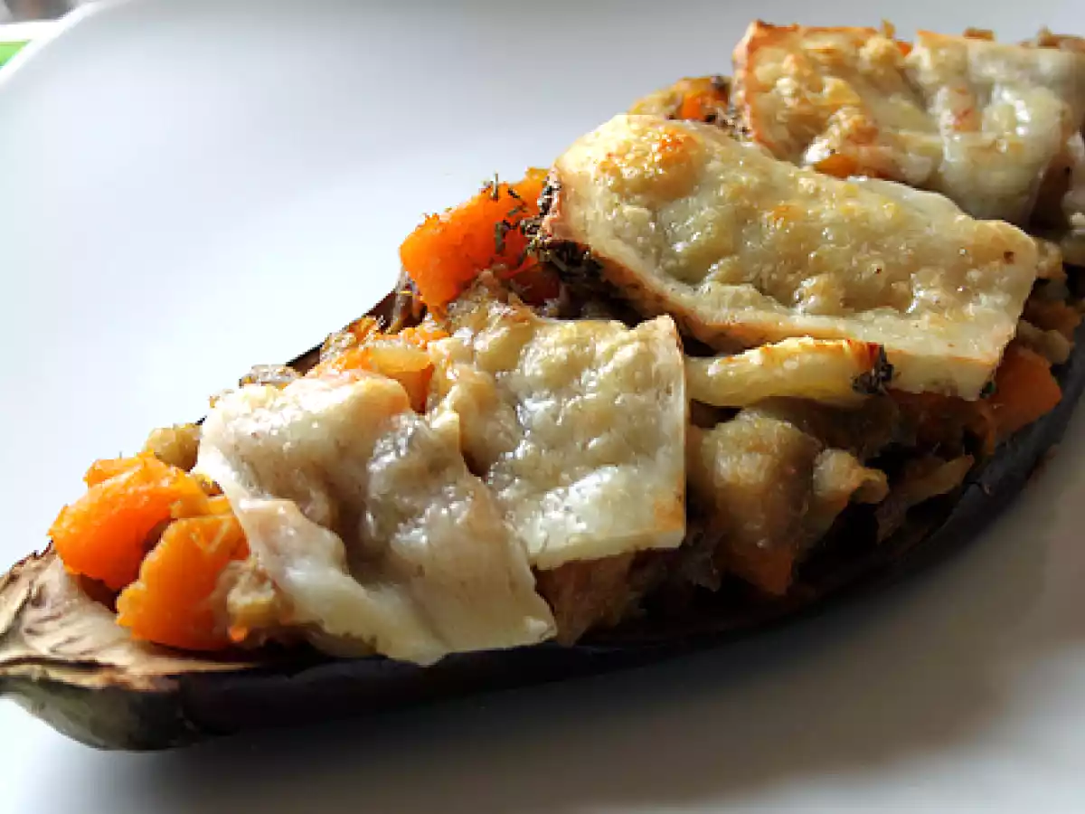 Berenjenas rellenas de calabaza y anchoas