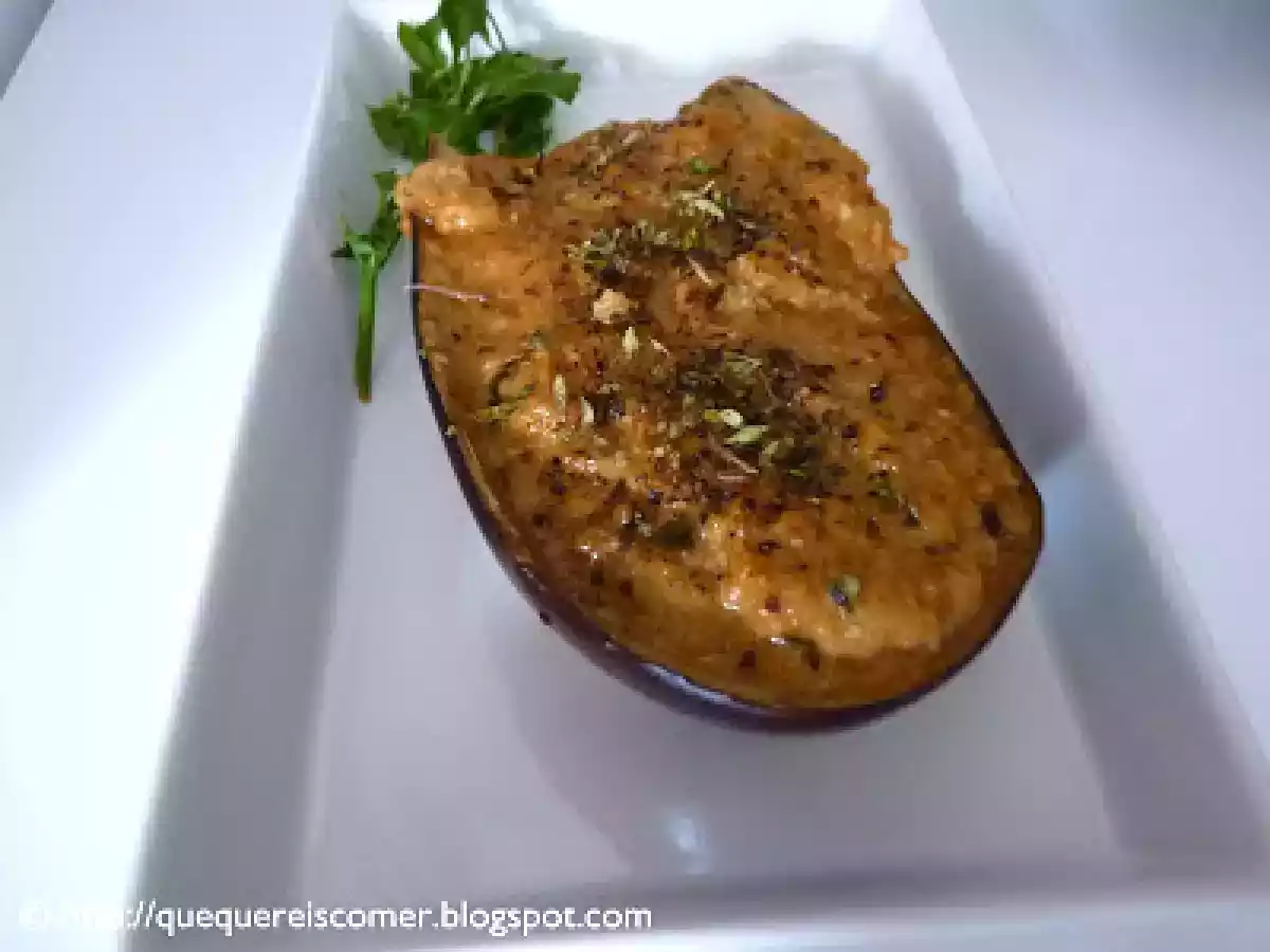 Berenjenas rellenas de queso brie