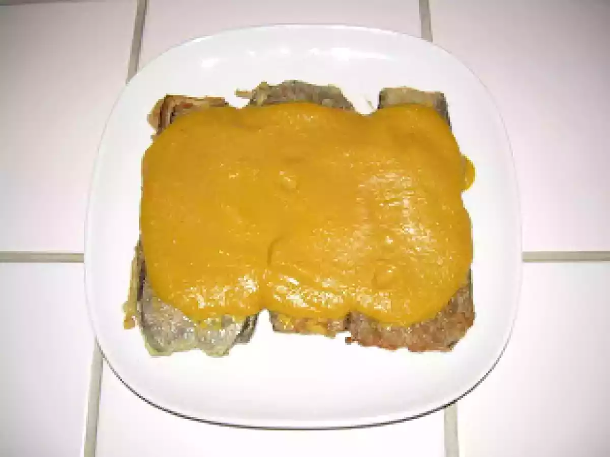 Berenjenas rellenas de queso y foie