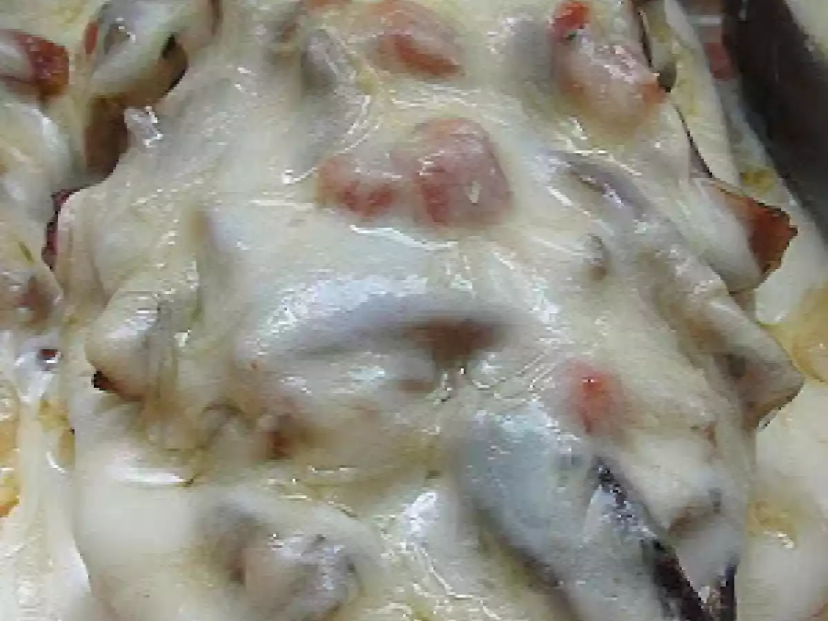 Berenjenas rellenas de setas y jamón serrano