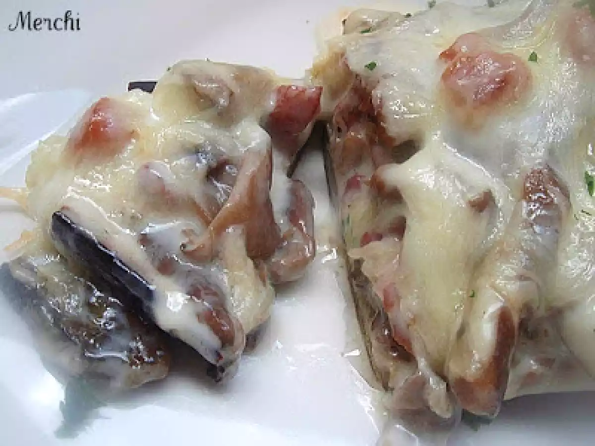 Berenjenas rellenas de setas y jamón serrano - foto 2