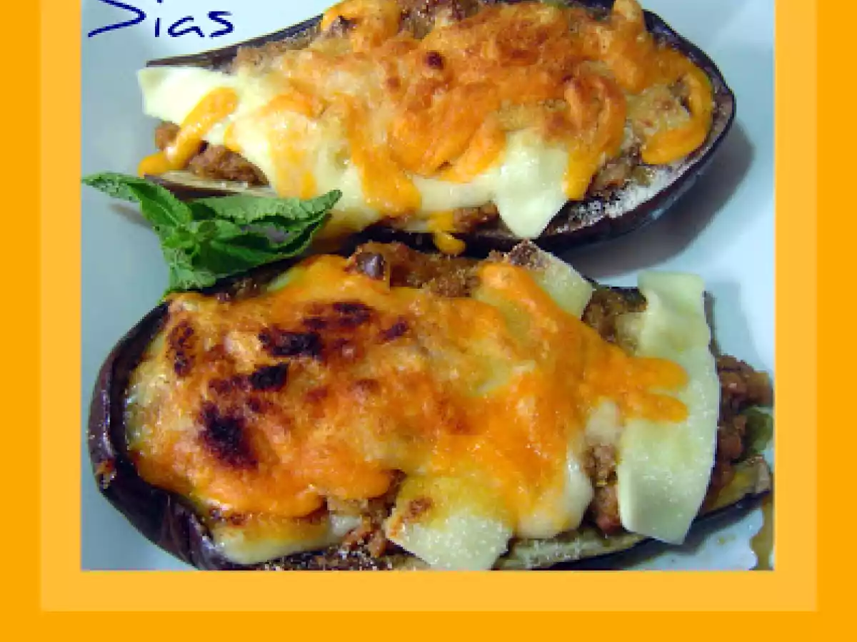 Berenjenas rellenas en el microondas