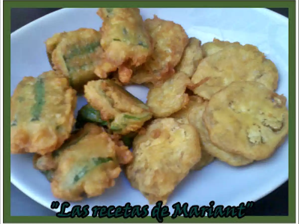 BERENJENAS Y PIMIENTOS REBOZADOS