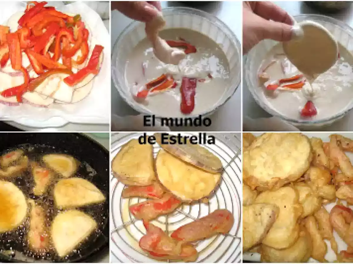 Berenjenas y pimientos rojos en tempura - foto 2