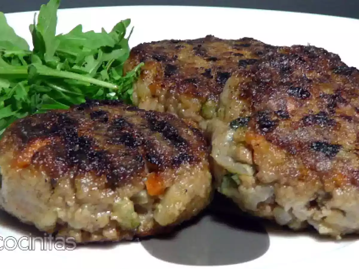 Bitoques de ternera y verduritas