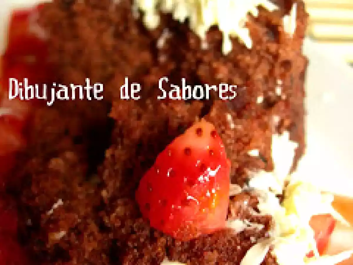 Bizcocho 1 minuto al microondas, con fresas caramelizadas en zumo de naranja y brandy - foto 4