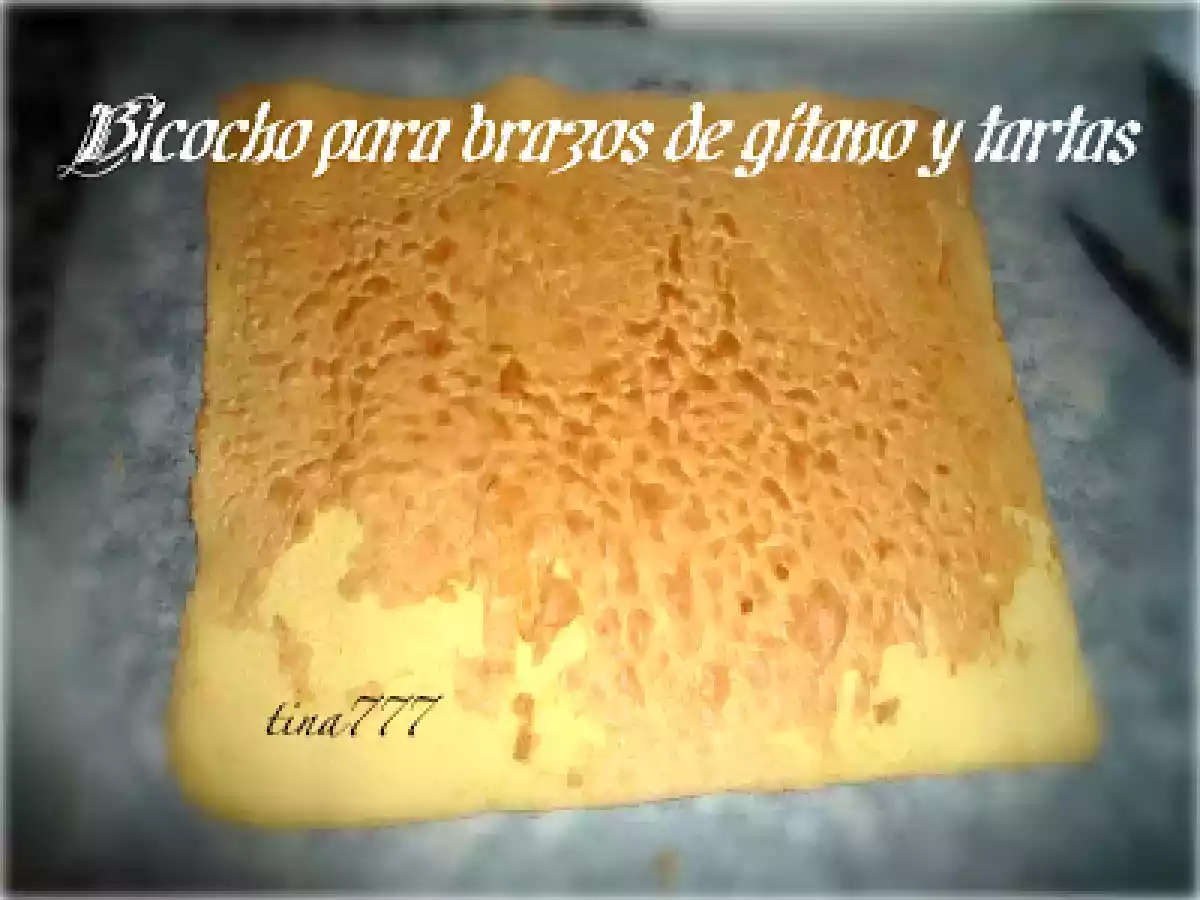 Bizcocho base para brazos de gitano y tartas