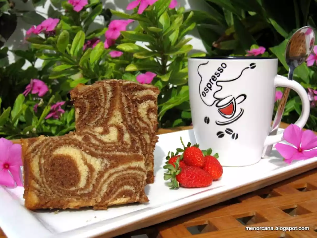 Bizcocho cebra de queso mascarpone