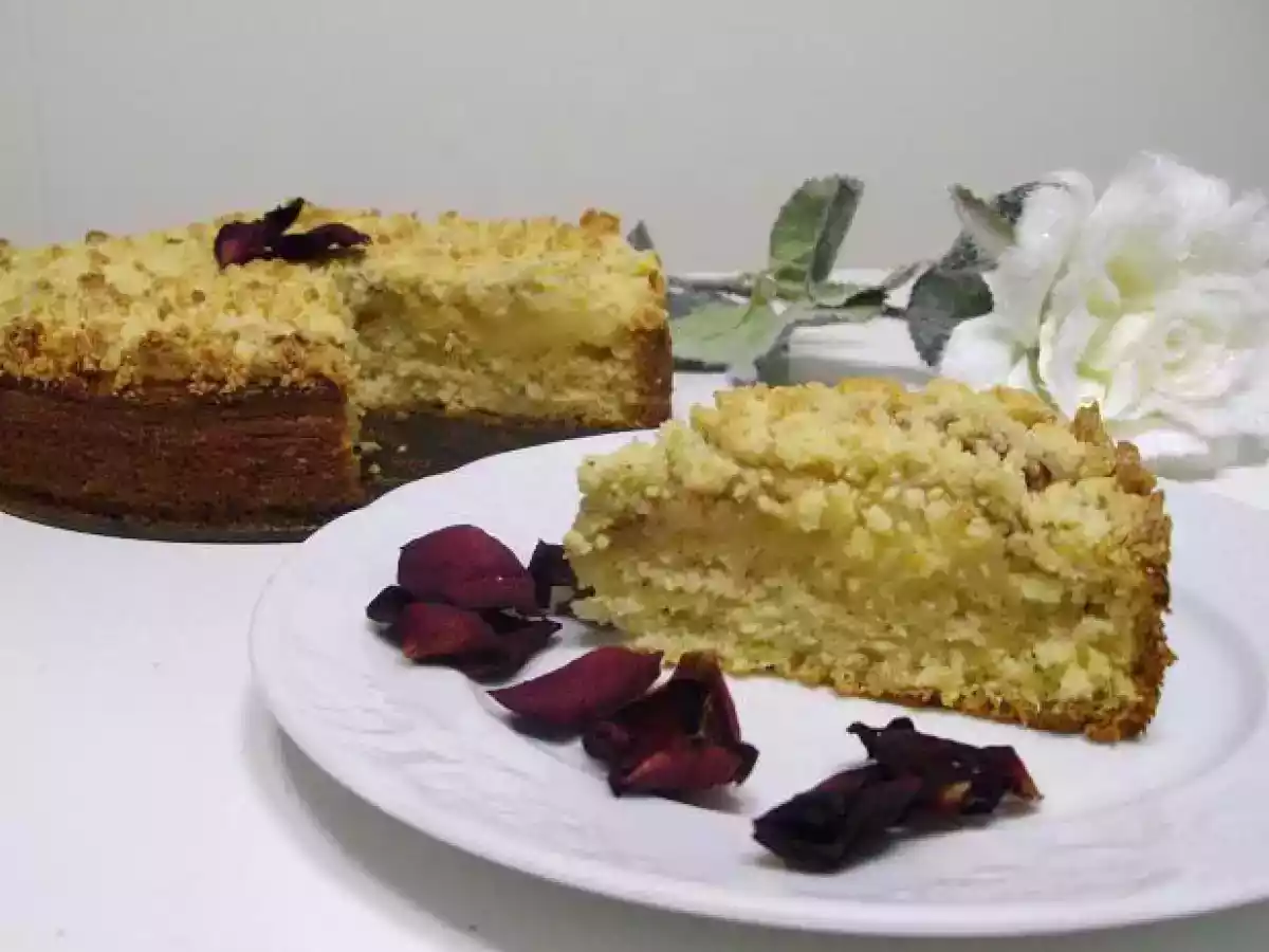 Bizcocho con crumble de pera