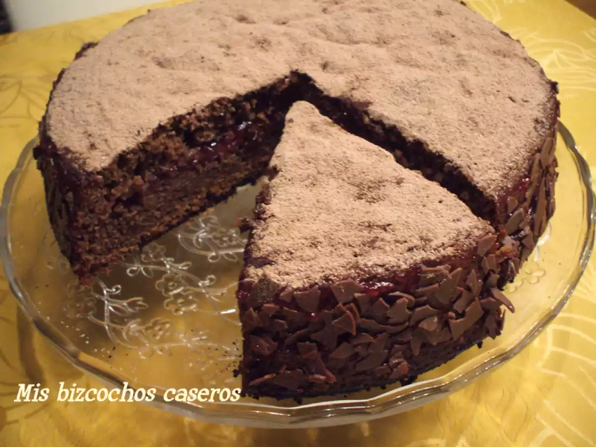 Bizcocho de cacao y frambuesa