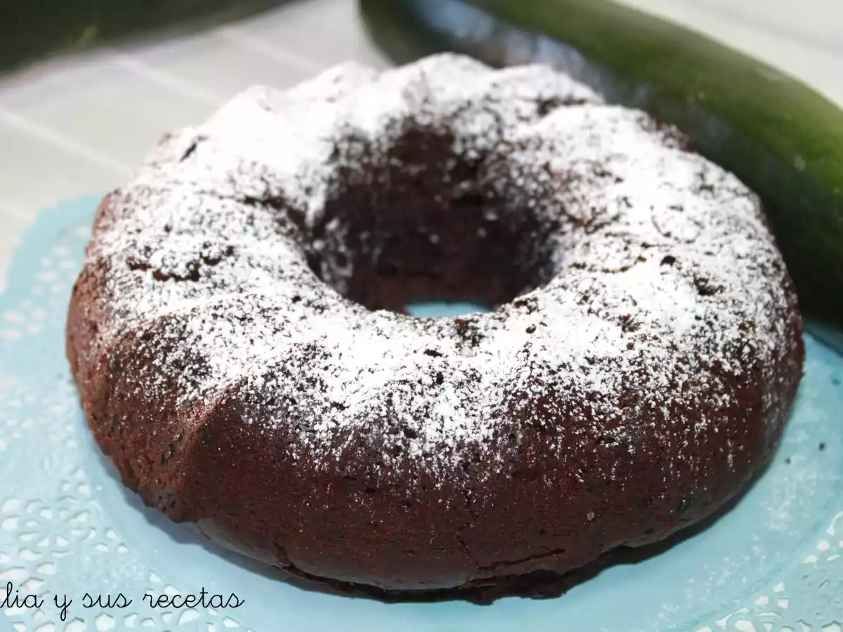 Bizcocho de calabacin y chocolate sin huevo ni lactosa