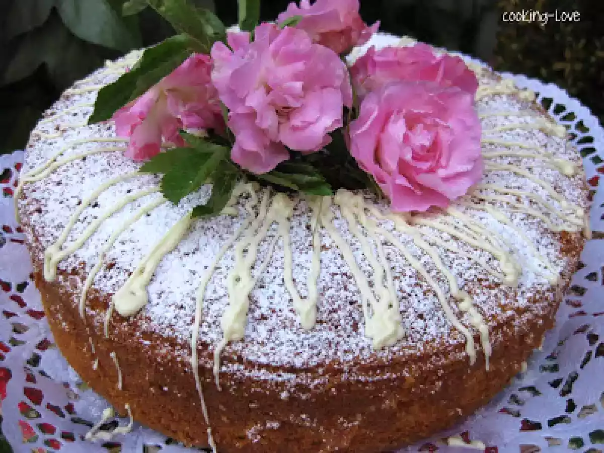 Bizcocho de chocolate blanco y coco.