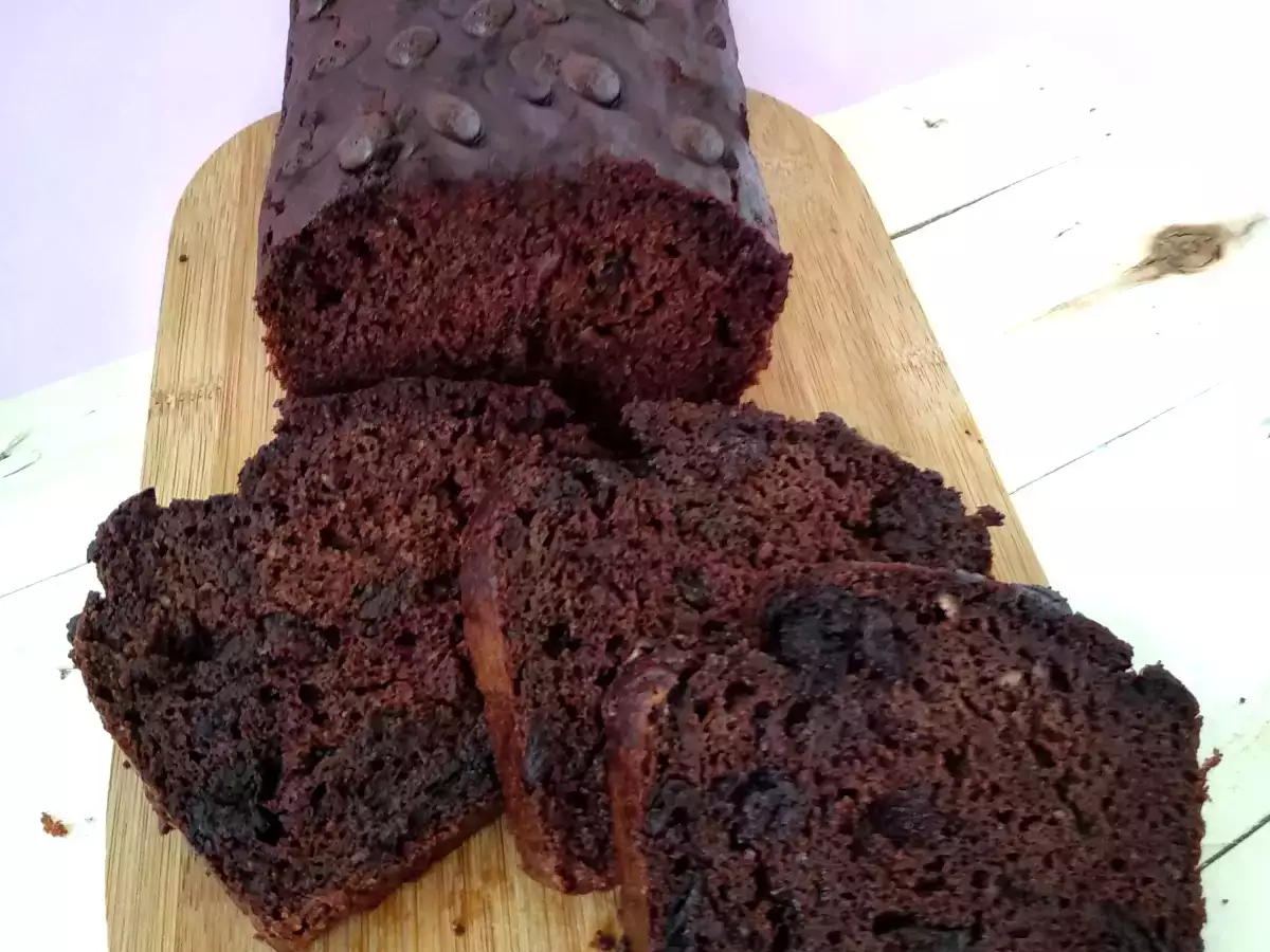 Bizcocho de chocolate, calabacín y plátano - foto 4