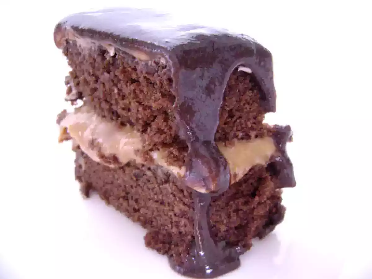 BIZCOCHO DE CHOCOLATE Y DULCE DE LECHE