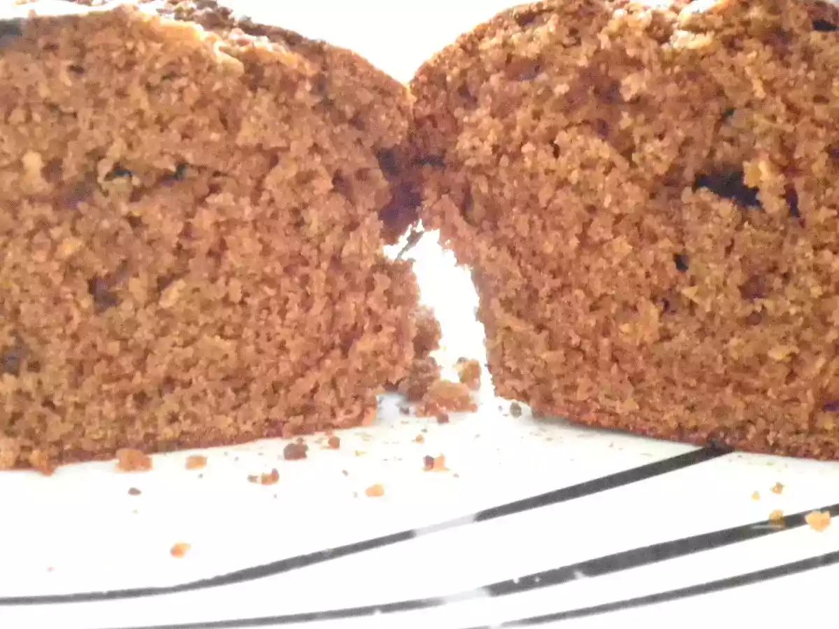 Bizcocho de chocolate y manzana