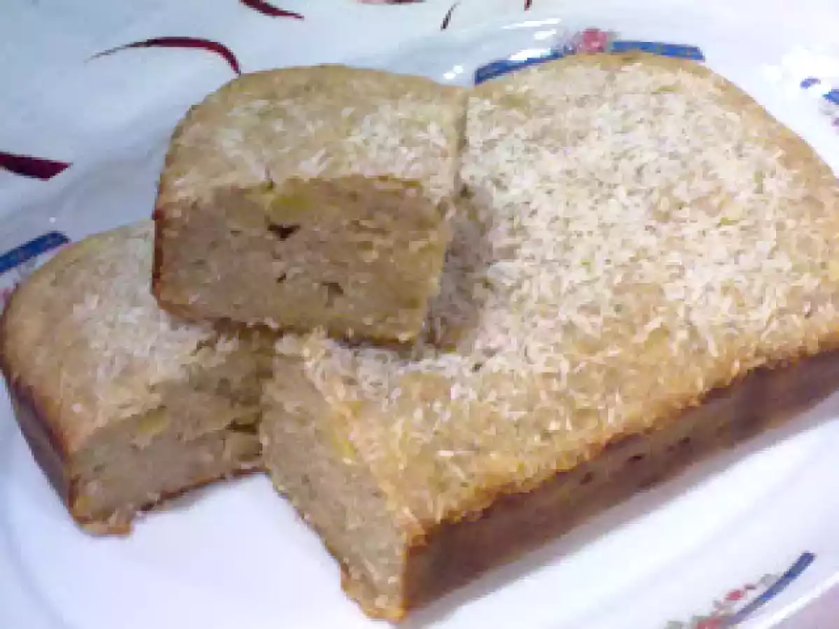 BIZCOCHO DE COCO Y PLÁTANO (Panificadora Moulinex) y 40.000 visitas