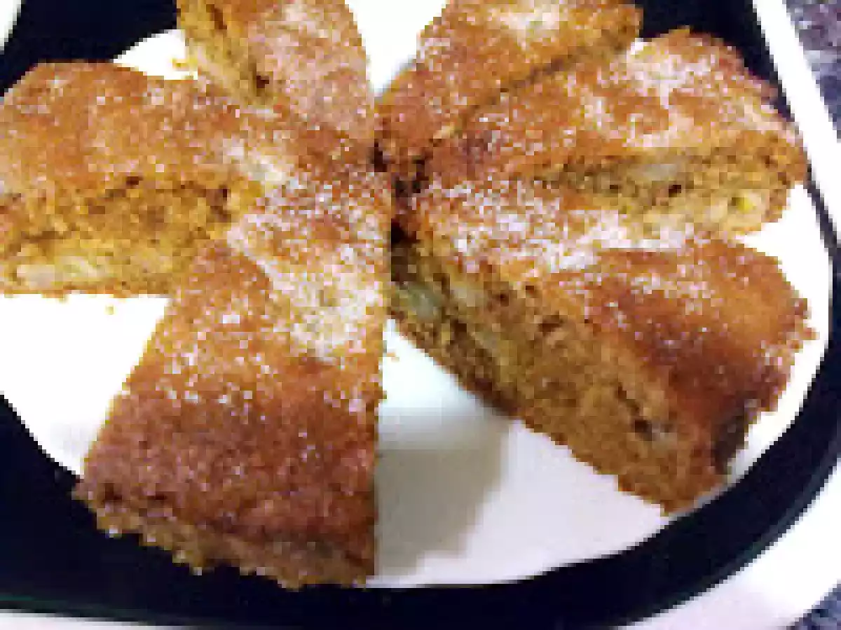 Bizcocho de galletas con plátano y manzana - foto 2